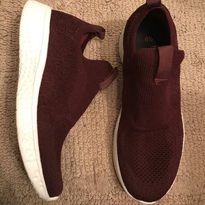 Maroon slip ons